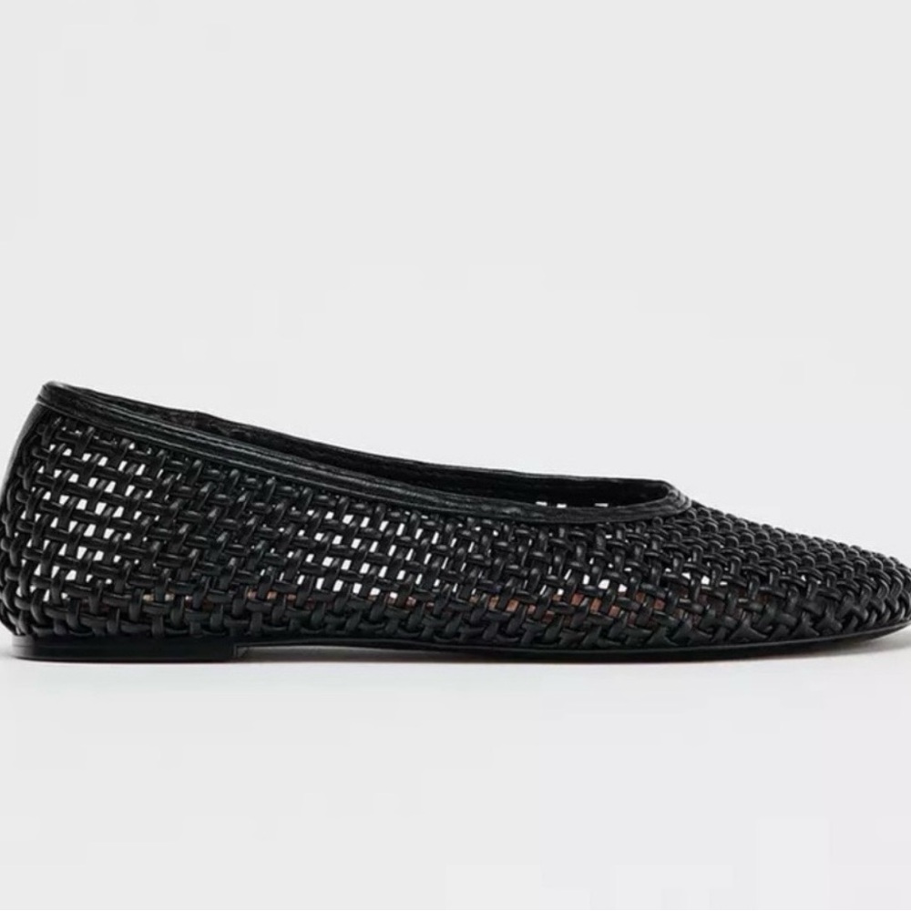 Zara Woven Ballet Flats - Black, Size 42 - Picture 3 of 6